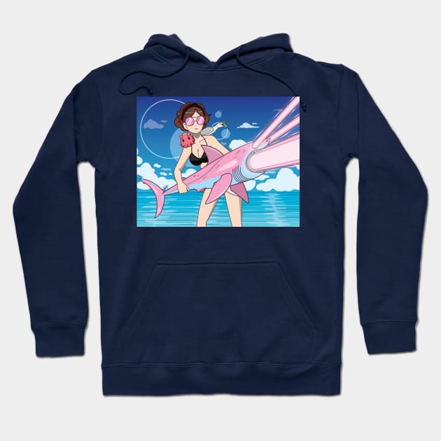 Sharkcannon Hoodie by Munchbud Ink